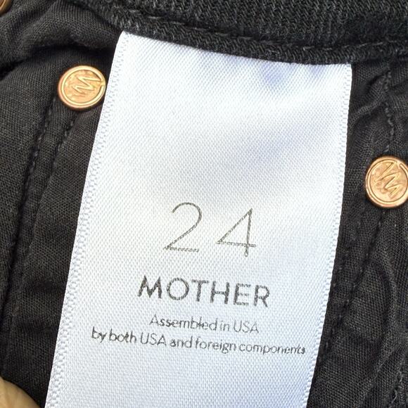 Mother Denim Jeans High Waisted Looker Night Hawk Black Size 24 USA made Stretch - Picture 7 of 8
